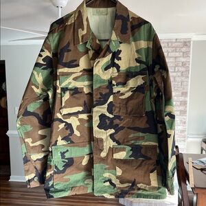 Men's Camouflage Military Jacket Medium Long